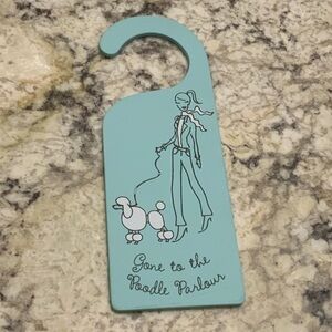 Teal Door Hanger with Poodle Design